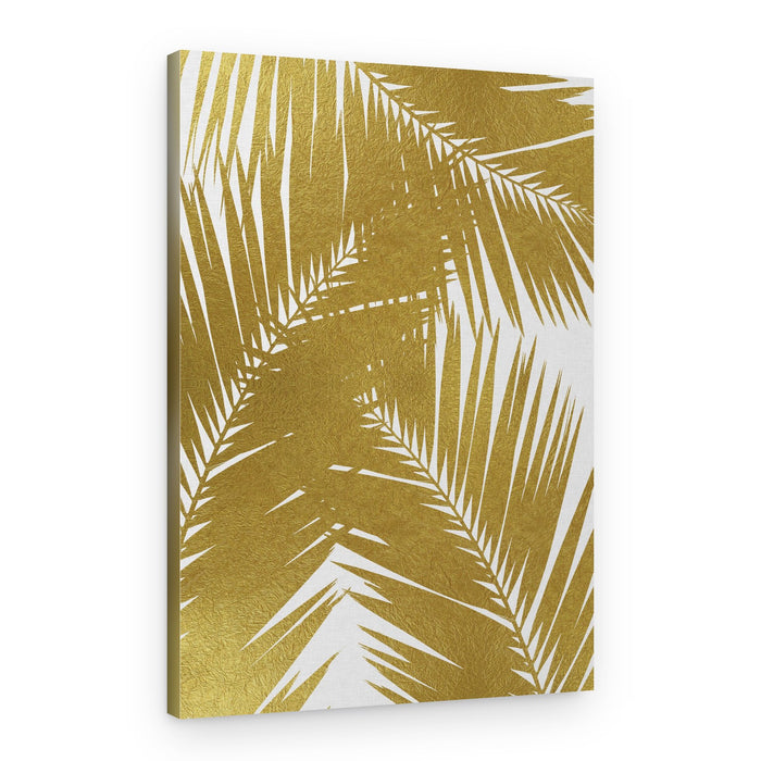 Golden Palm Leaves – Canvas Print