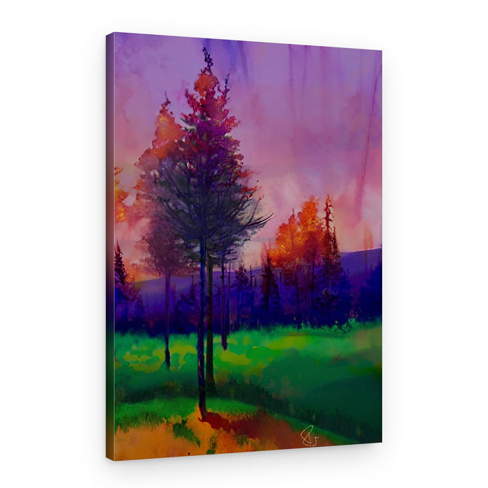 Colorful Forest Glow – Canvas Print
