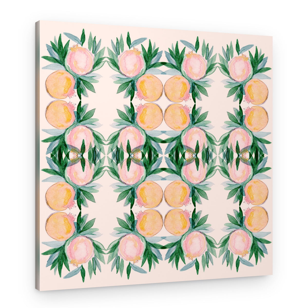 Soft Botanical Fruit Pattern – Canvas Print