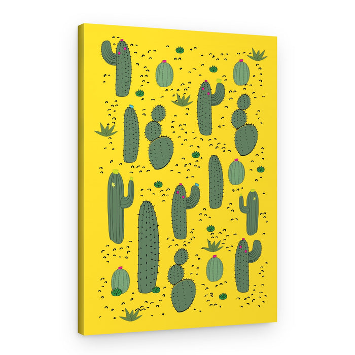Playful Desert Cacti – Canvas Print