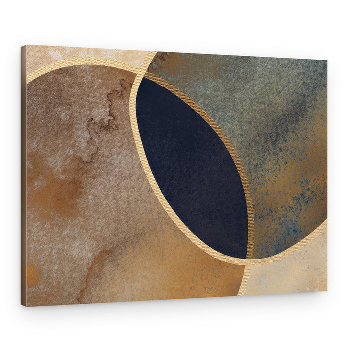Golden Abstract Curves – Canvas Print