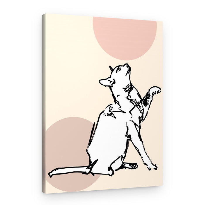 Curious Cat Looking Up – Canvas Print