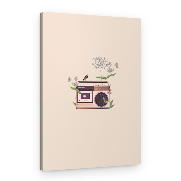 Boombox Bird Blossom – Canvas Print