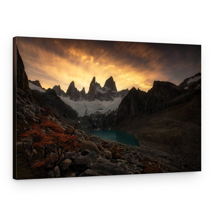 Autumn Peaks Golden Sky – Canvas Print