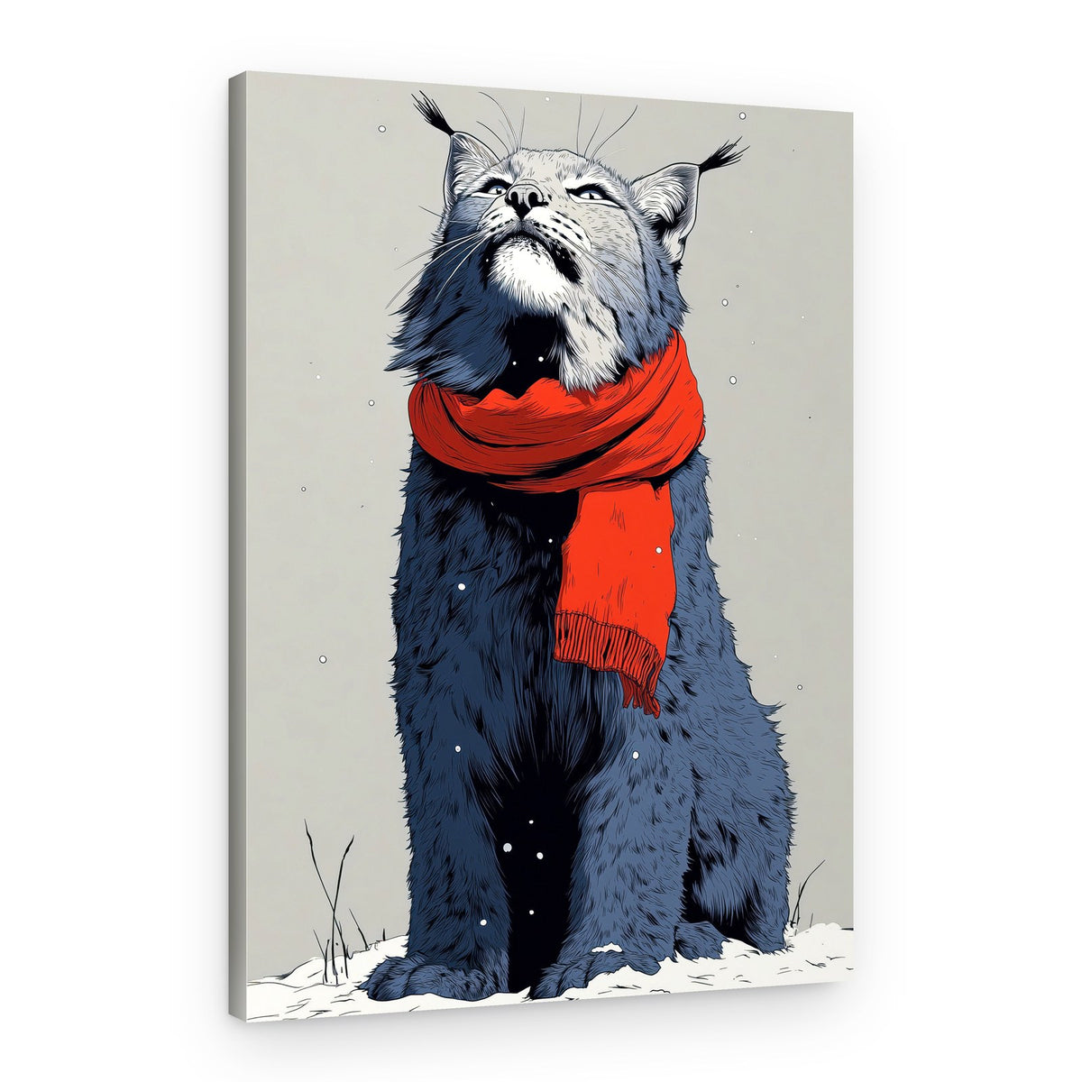Curious Winter Lynx – Canvas Print