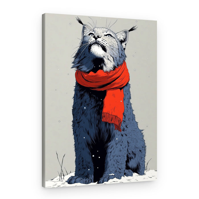 Curious Winter Lynx – Canvas Print