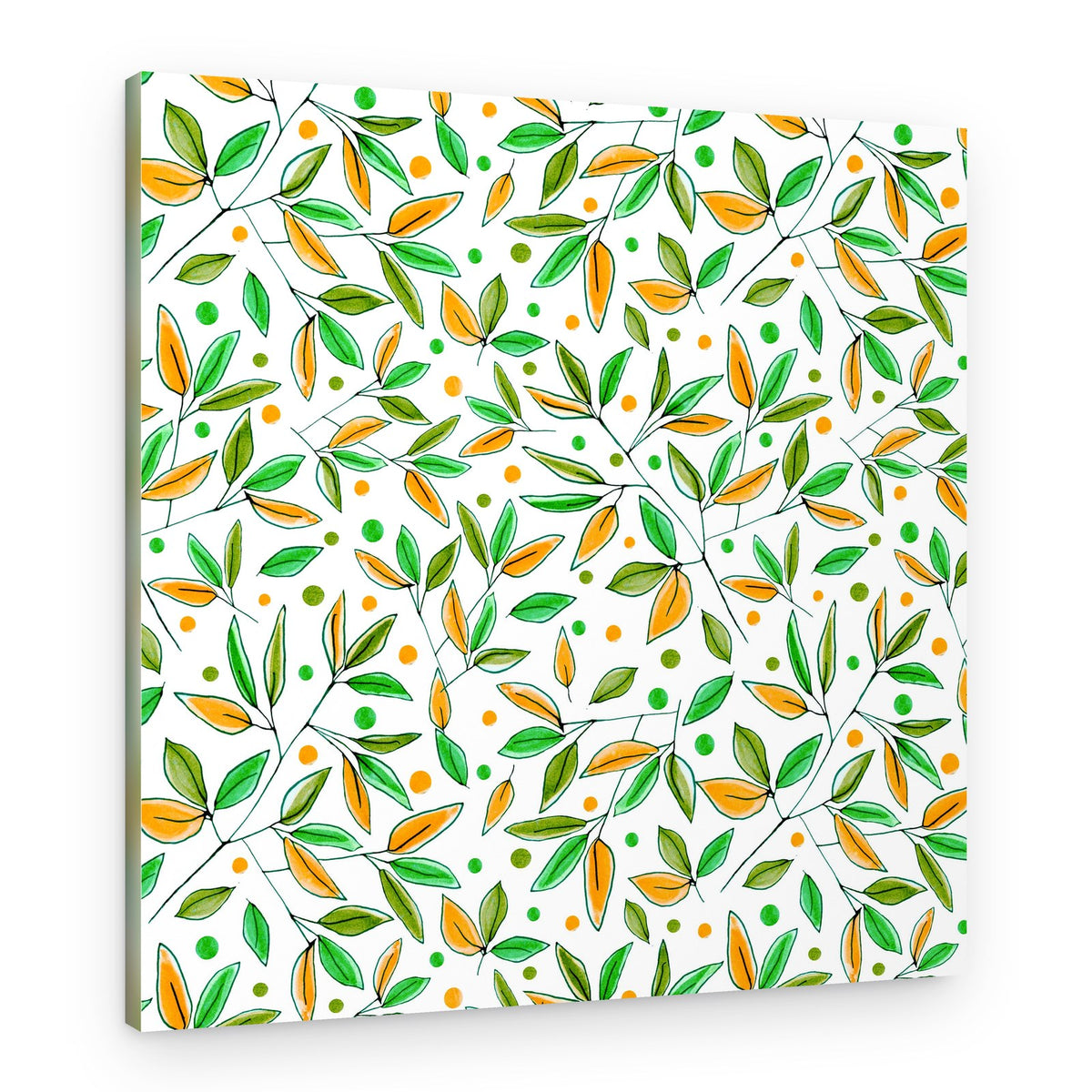 Watercolor Leaf Pattern – Canvas Print
