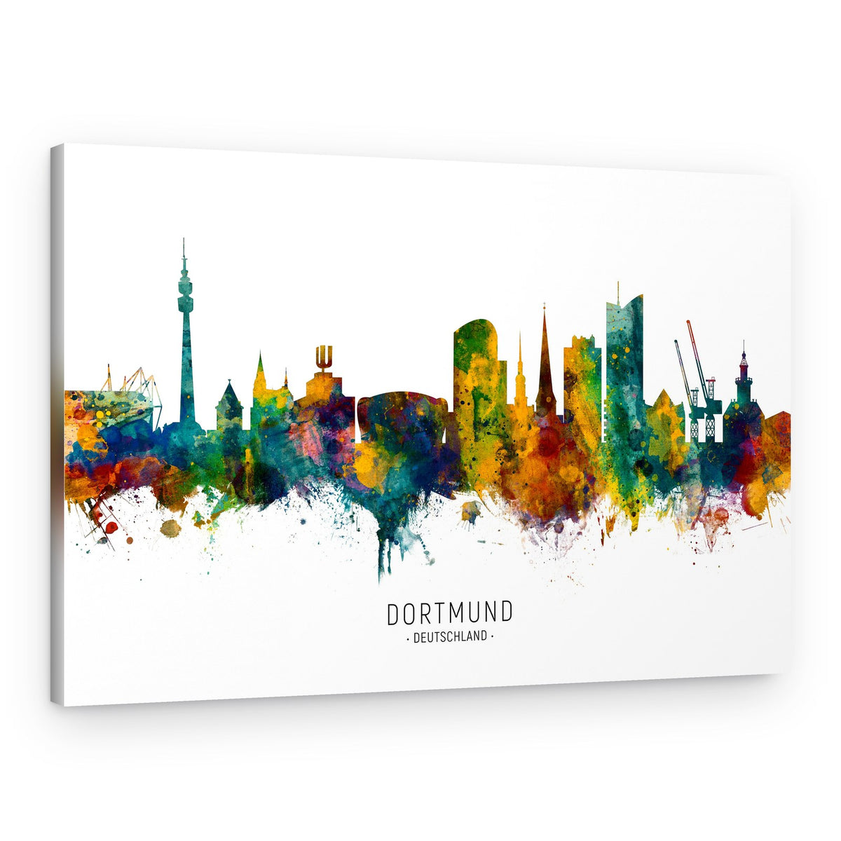 Colorful Dortmund Skyline – Canvas Print