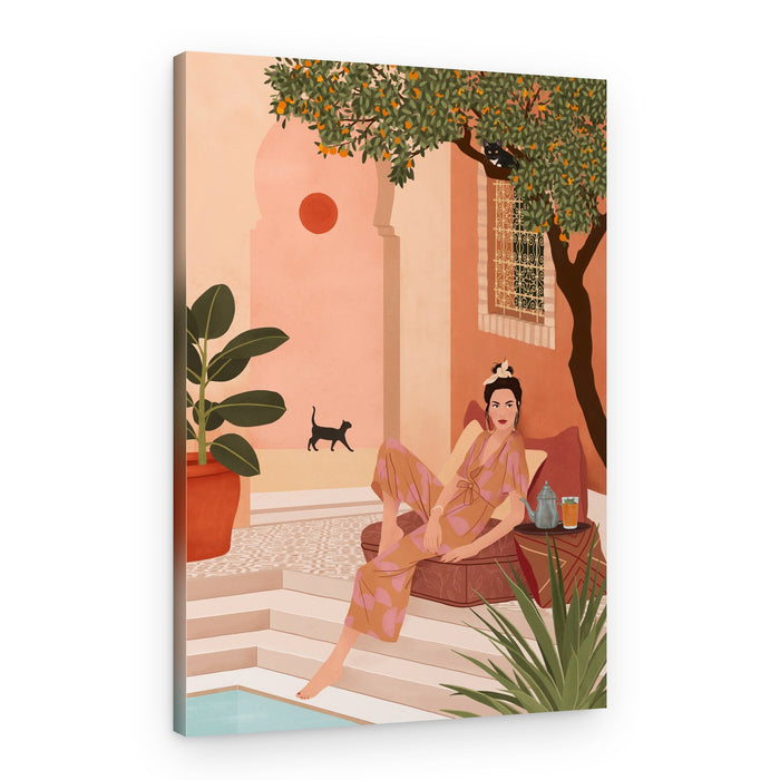 Moroccan Courtyard Relax – Canvas Print