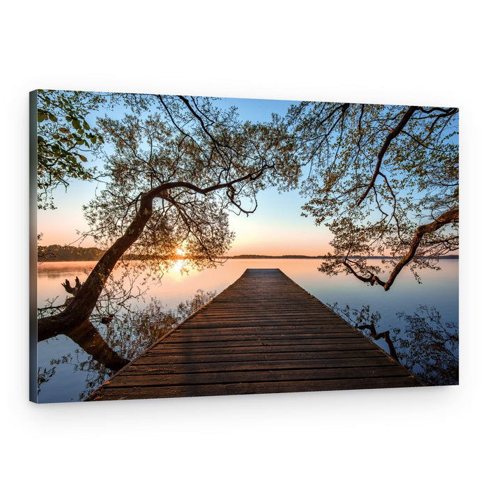 Serene Lake Sunset – Canvas Print