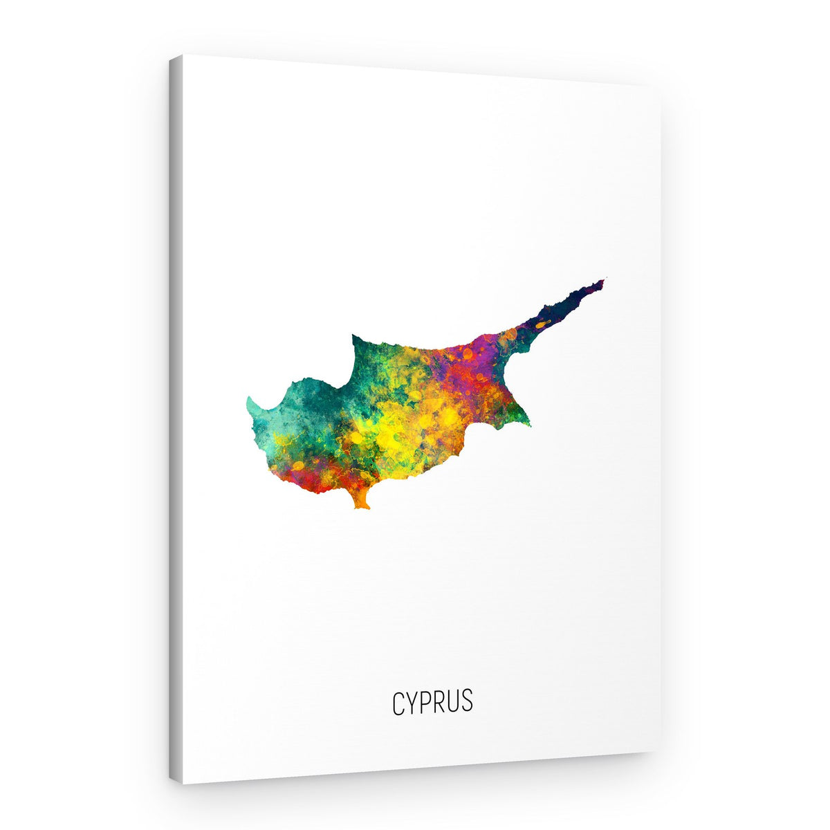 Colorful Cyprus Map – Canvas Print