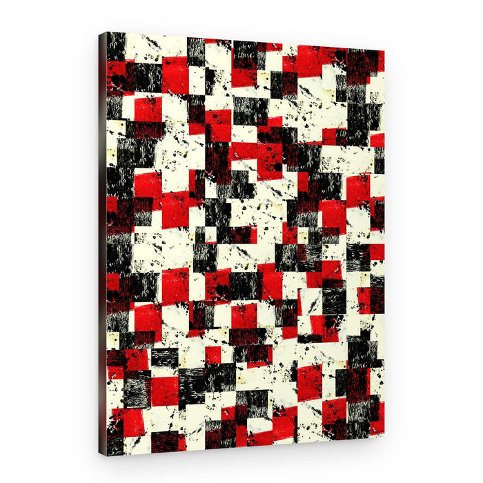 Gritty Red Black Blocks – Canvas Print