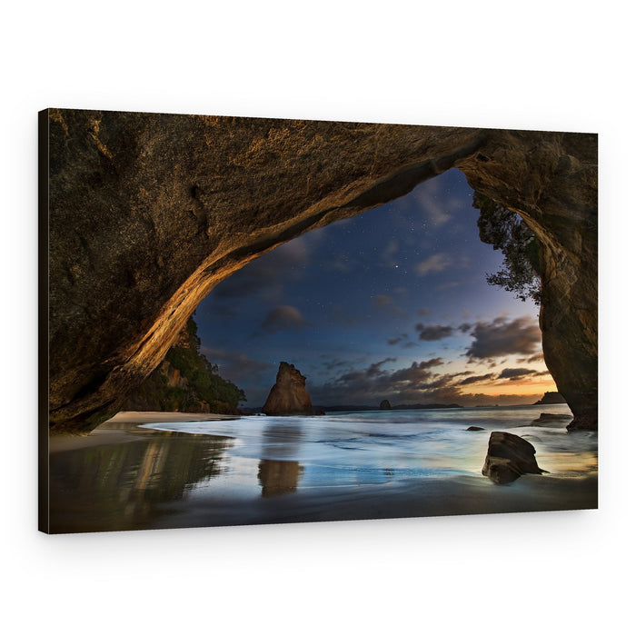 Starry Night Beach Cave – Canvas Print