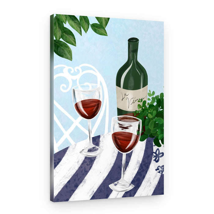 Al Fresco Wine Charm – Canvas Print