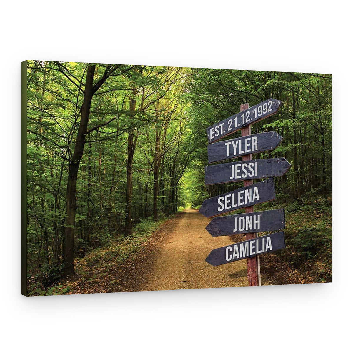 Family Forest Road Sign Custom Canvas Print – Canvas Print – Color