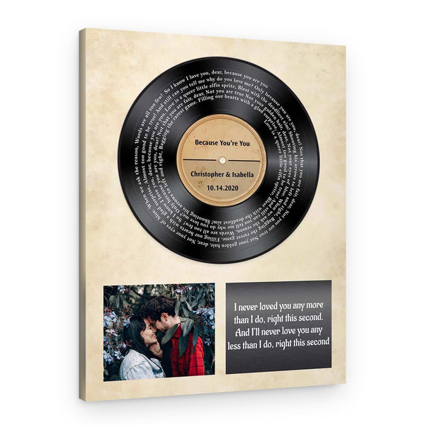 Personalized Music Memories Vinyl Record Photo Canvas Print