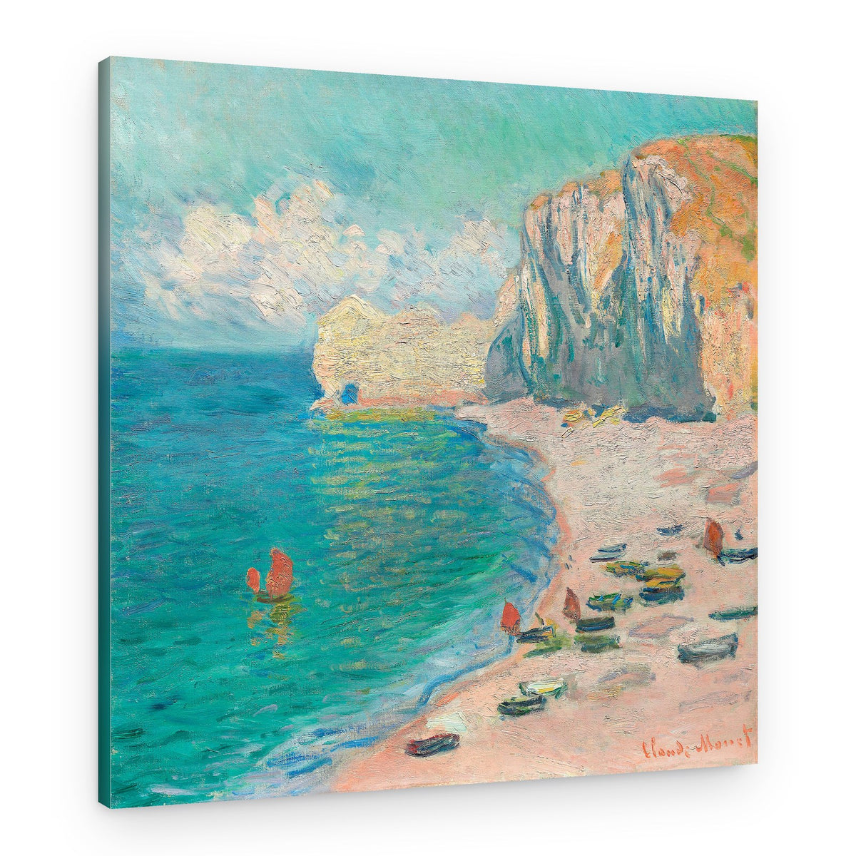 The Beach and the Falaise D'amont (1885) By Claude Monet – Canvas Print