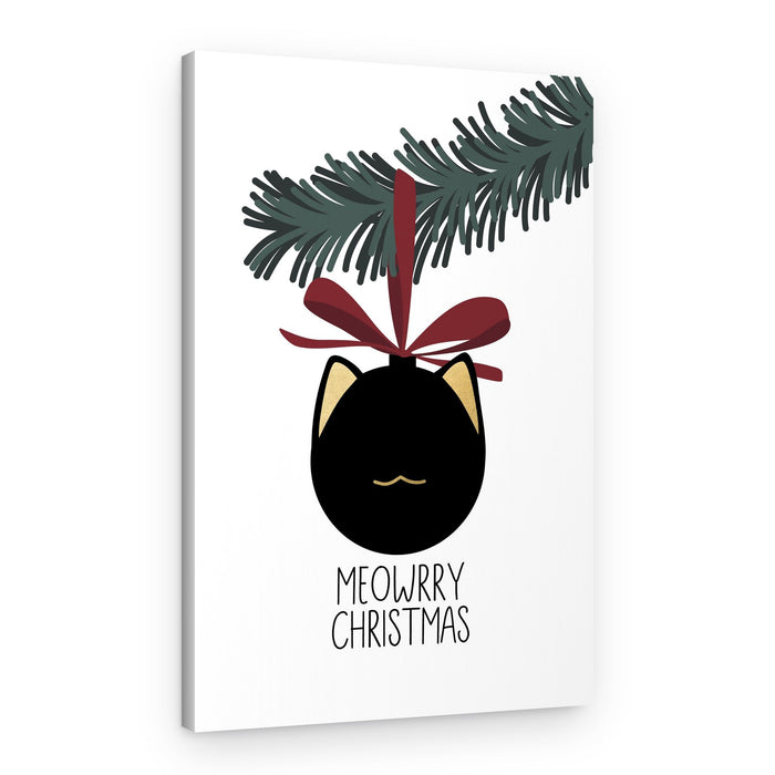 Black Cat Christmas Ornament – Canvas Print