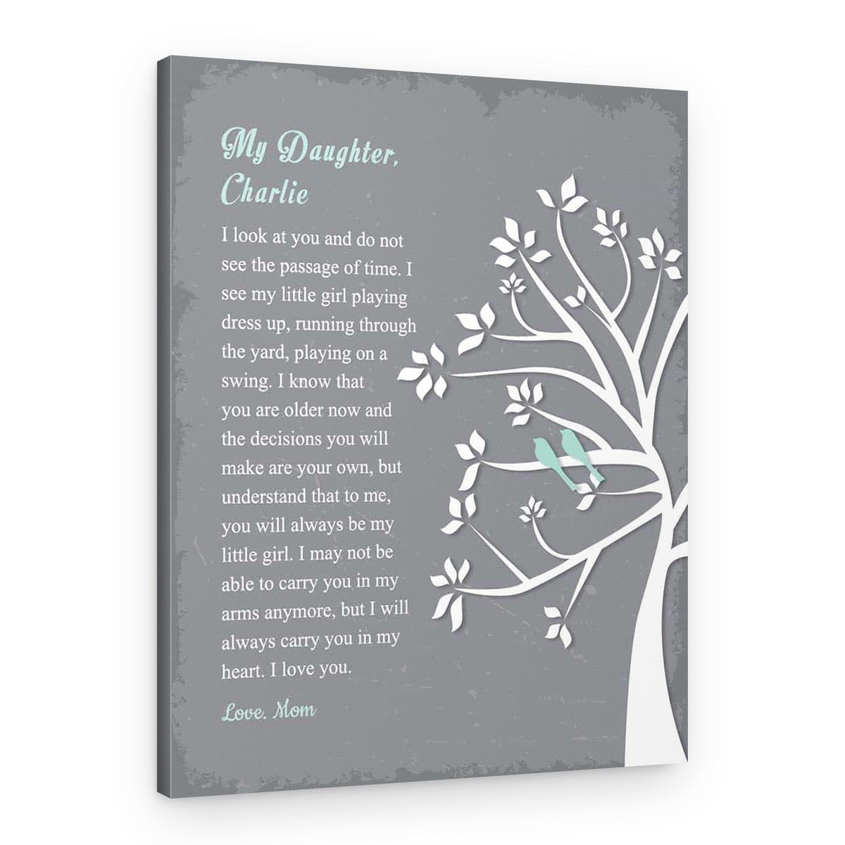 To My Daughter Canvas: A Poem of Love and Memories – Canvas Print – Design A