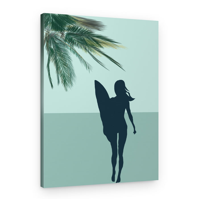 Tropical Surfer Silhouette – Canvas Print