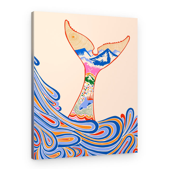 Vibrant Ocean Whale – Canvas Print