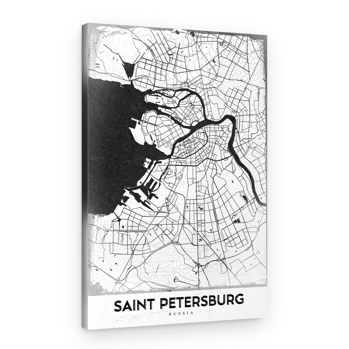Saint Petersburg City Map – Canvas Print