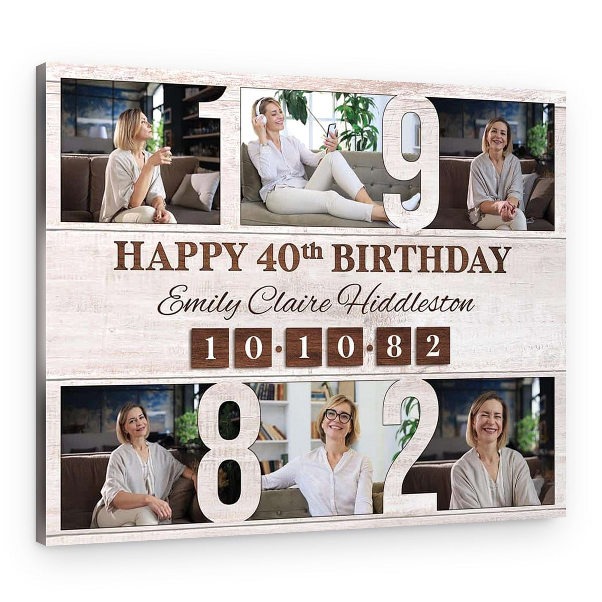 Happy 40th Birthday Photo Collage Canvas Print – Canvas Print