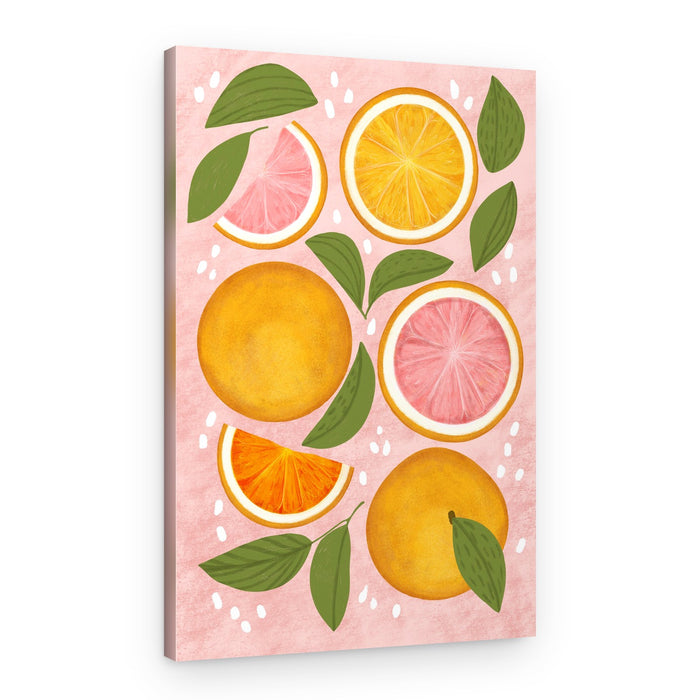 Pink Citrus Delight – Canvas Print