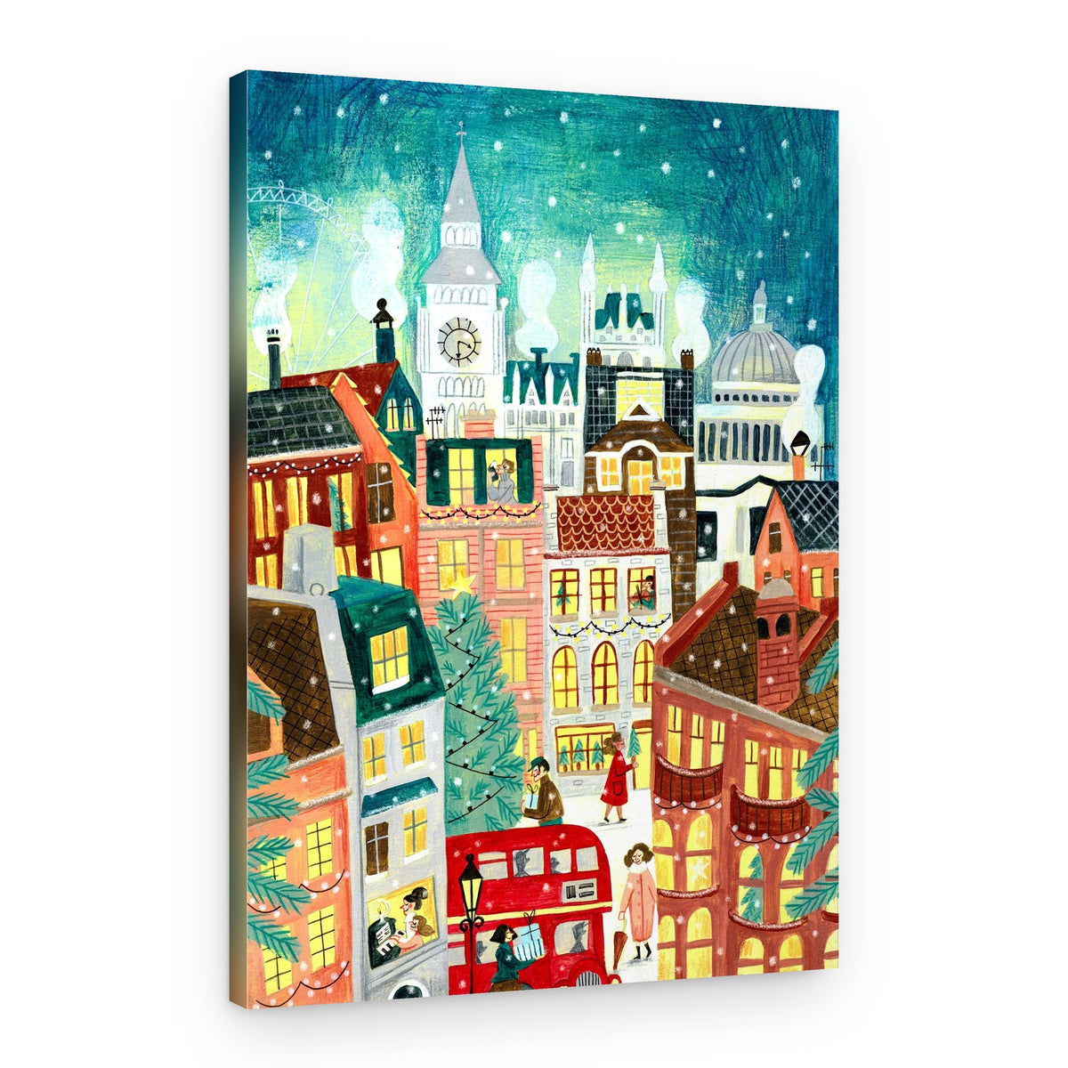 Christmas London in the snow – Canvas Print