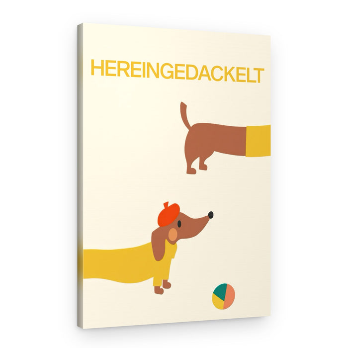 Dachshunds With Beret – Canvas Print