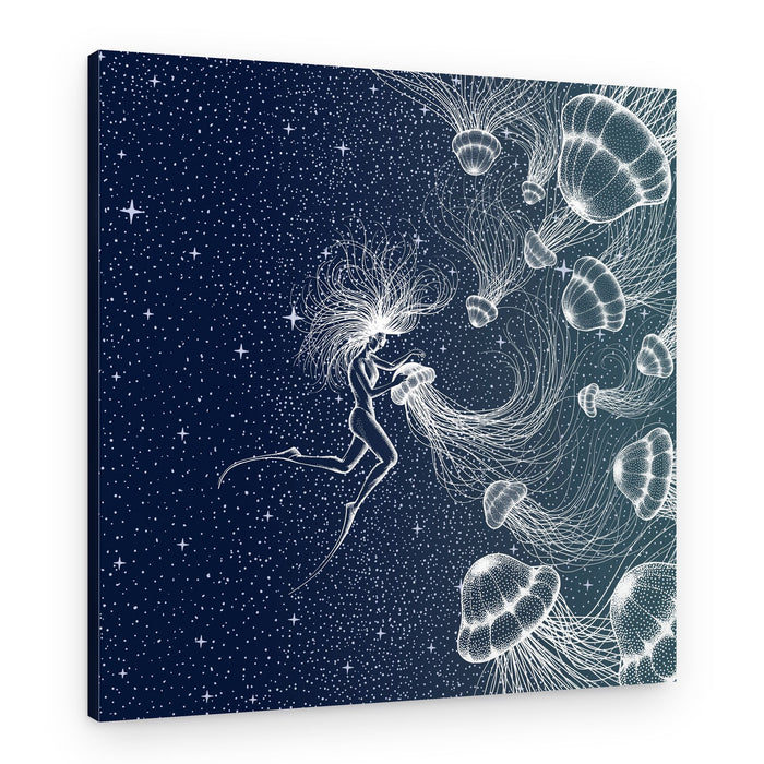 Cosmic Jellyfish Dream – Canvas Print