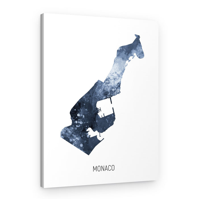 Monaco Watercolor Map – Canvas Print
