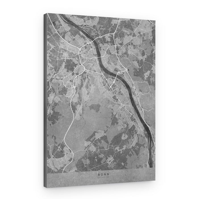 Bonn River City Map – Canvas Print
