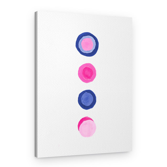 Playful Pink Blue Dots – Canvas Print