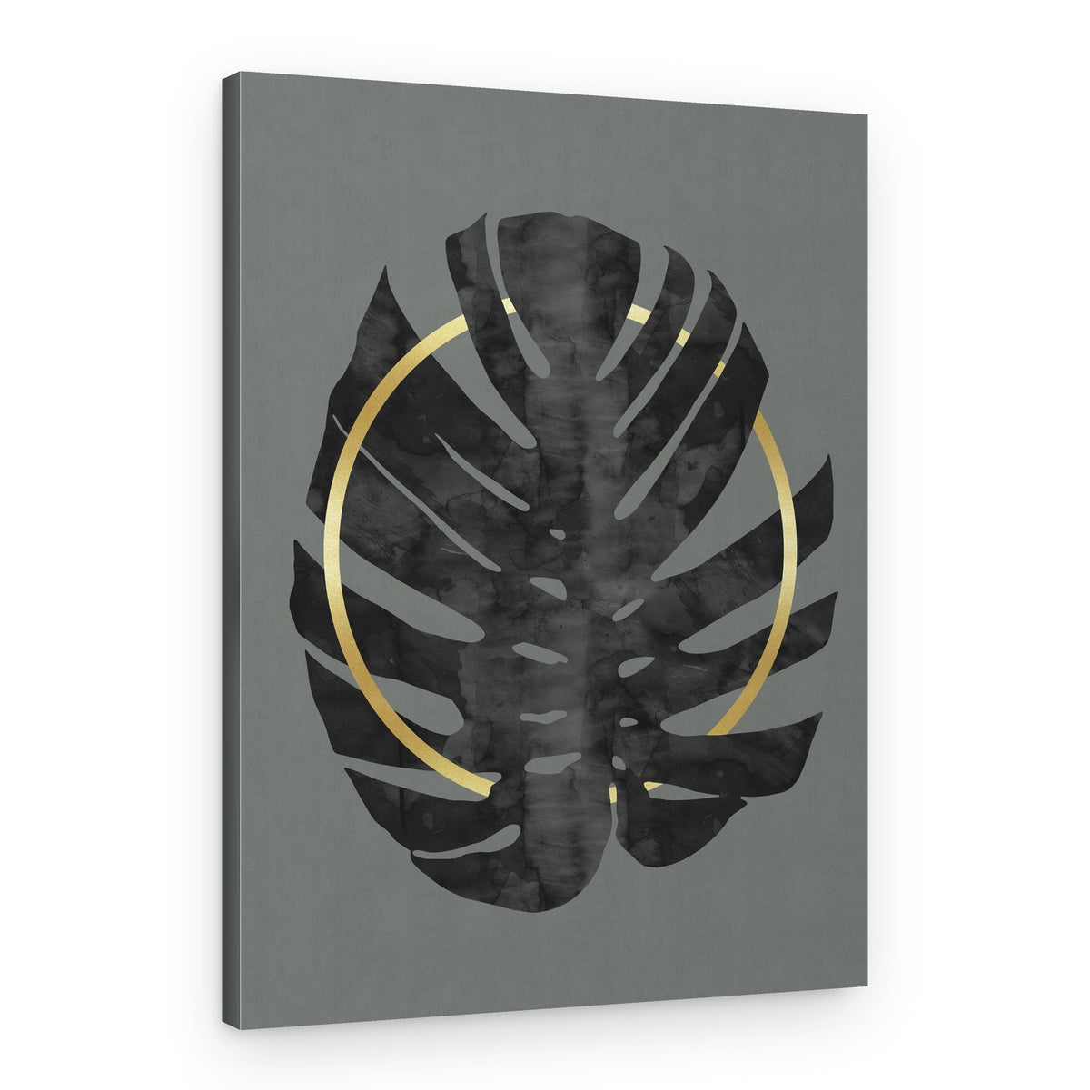 Monstera Gold Circle – Canvas Print