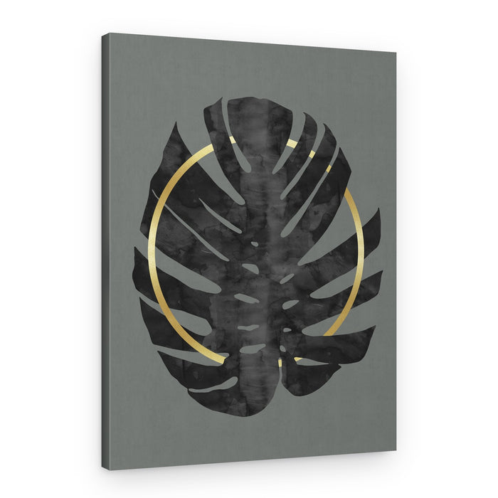 Monstera Gold Circle – Canvas Print