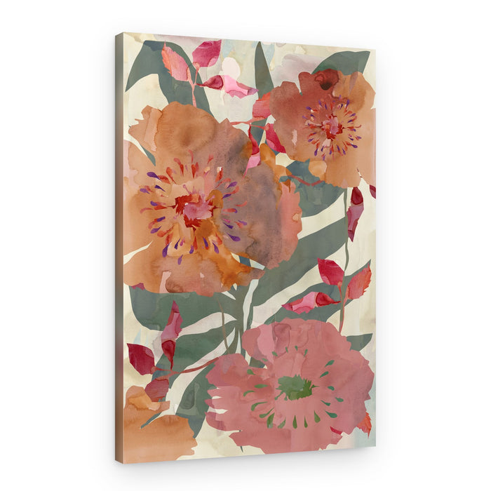 Warm Floral Blooms – Canvas Print