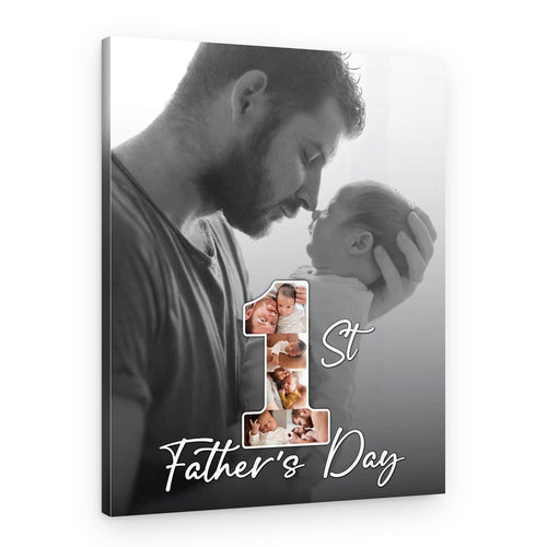 1st Father’s Day Photo Collage Canvas Print – Canvas Print