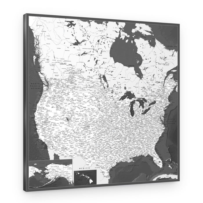 Detailed North America Map – Canvas Print