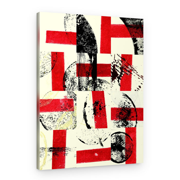 Red Black Cross Abstract – Canvas Print