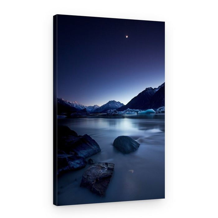 Moonlit Mountain Lake – Canvas Print