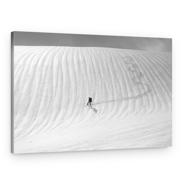 Lone Skier Ascent – Canvas Print