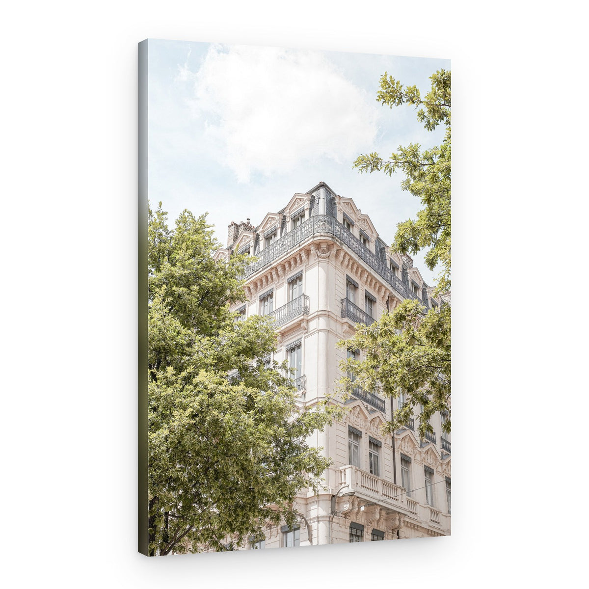 Elegant Green Facade – Canvas Print