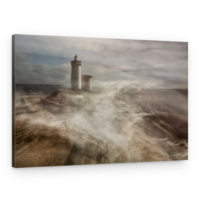 Stormy Lighthouse Waves – Canvas Print