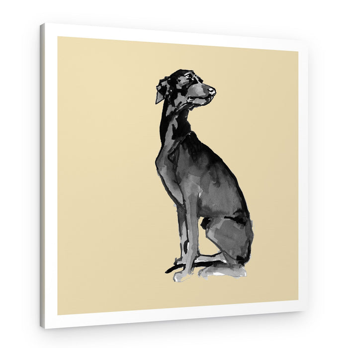 Elegant Black Dog – Canvas Print