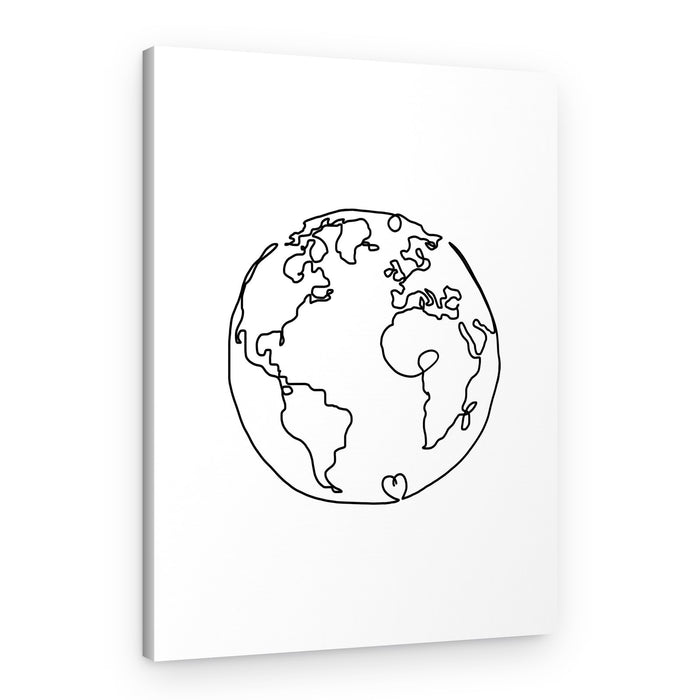 Global Heart Outline – Canvas Print