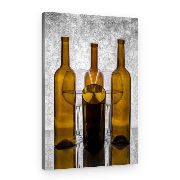 Reflective Bottles Still Life – Canvas Print