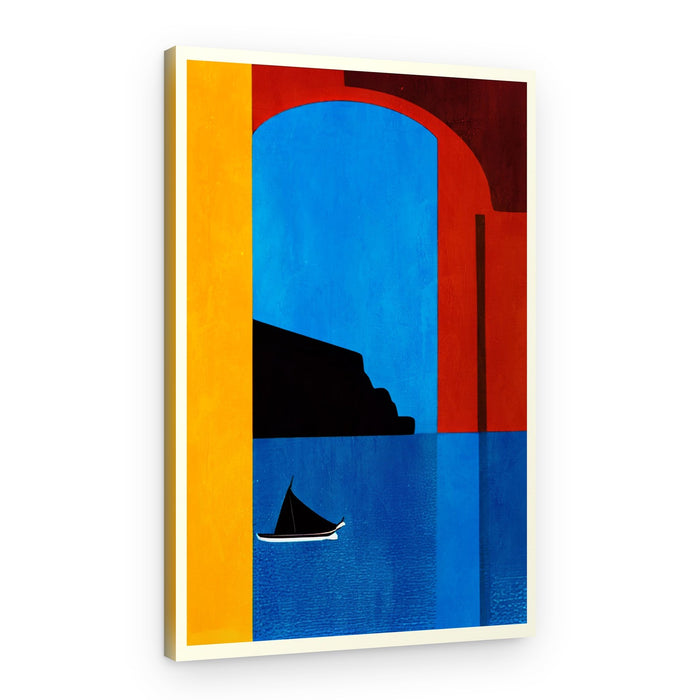 Mediterranean Blue Sailboat – Canvas Print