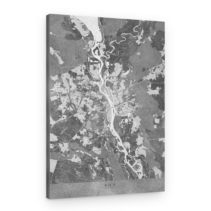 Vintage Kiev City Map – Canvas Print