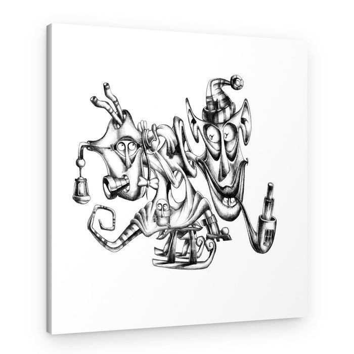 Whimsical Holiday Characters – Canvas Print